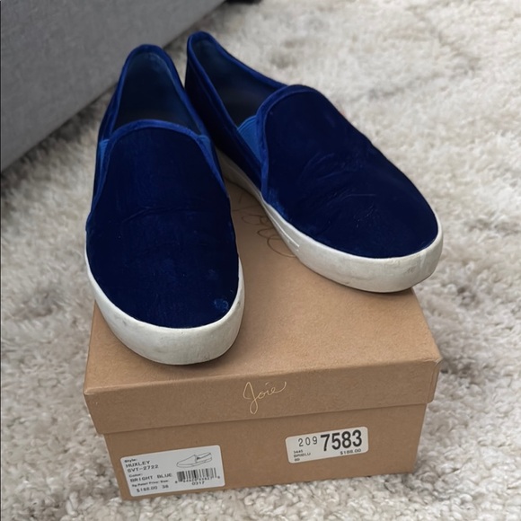 Joie Shoes - Joie Blue Velvet Slip-On Sneakers